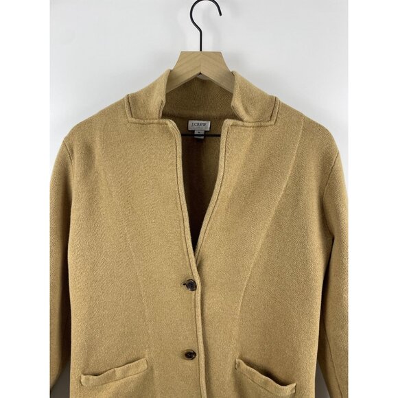 J. Crew Women's Medium Schoolboy Sophie 100% Cotton Knit 2 Button Sweater Blazer - Picture 3 of 9